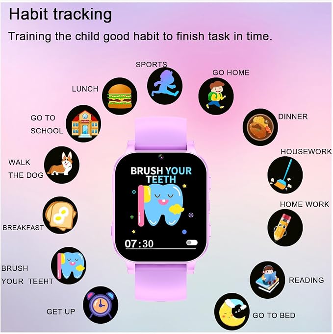 Kids Smart Watch girls, Learn Card Audiobook HD Touch Screen