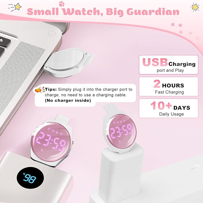 Kids Digital Watch for Girls, Alarm Clocks, Stopwatch