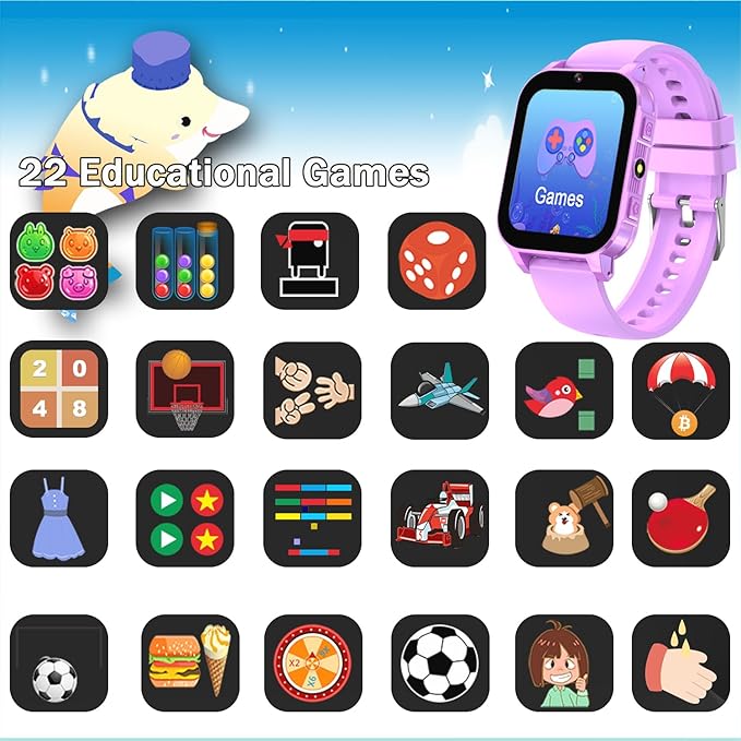 Kids Smart Watch girls, Learn Card Audiobook HD Touch Screen